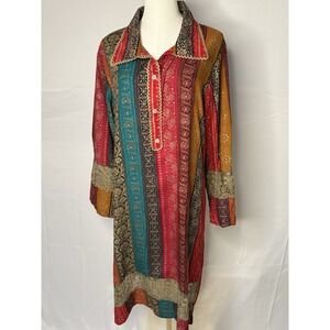 NWT Sawariya Fashion Women's XXL Boho Tunic Top And Pants Set Indian Print India